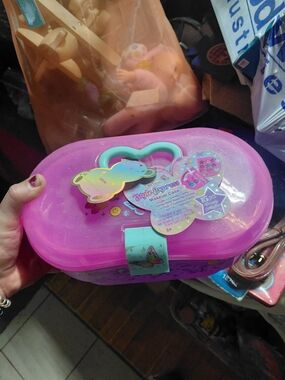 Kids Makeup Case Toy - Pink Glitter Carrying Case